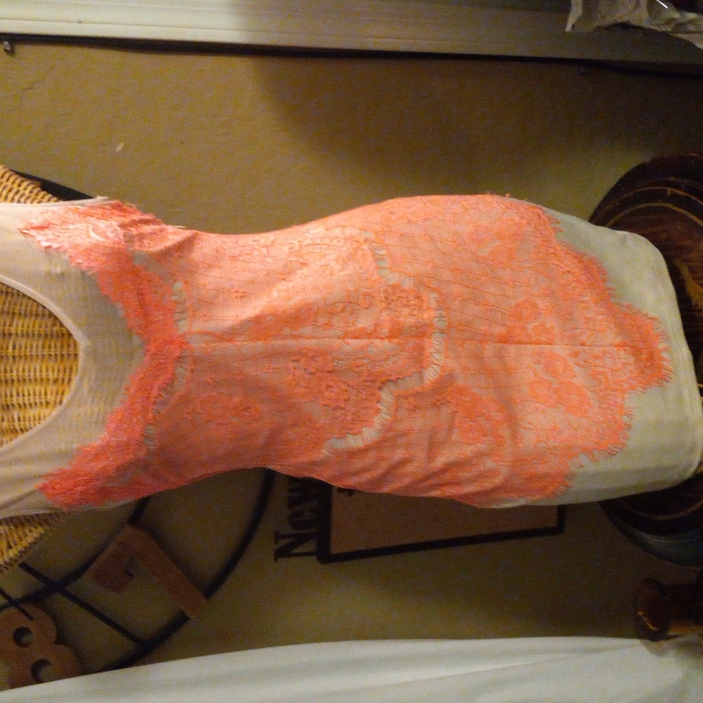 By Lush a peach and beige cocktail dress size small